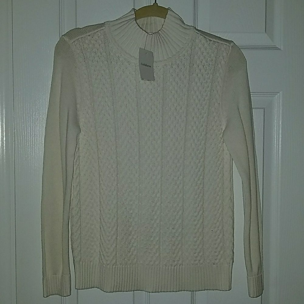 Croft & Barrow white sweater Sz.PM NWT